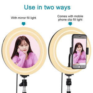 PULUZ 7,9 pollici 20 cm Luce per specchio + 1,1 m Supporto per treppiede USB ...