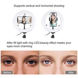PULUZ 7,9 pollici 20 cm Luce per specchio + 1,1 m Supporto per treppiede USB ...