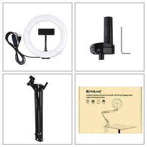 PULUZ 7,9 pollici 20 cm Anello Luce curva + Supporto da tavolo USB 3 modalità...
