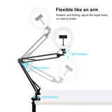 PULUZ 7,9 pollici 20 cm Anello Luce curva + Supporto da tavolo USB 3 modalità...