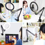 PULUZ 10.2 pollici 26 cm Luce curva ad anello + supporto da tavolo USB 3 moda...
