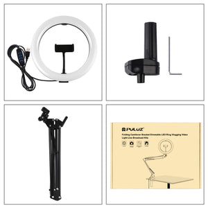 PULUZ 10.2 pollici 26 cm Luce curva ad anello + supporto da tavolo USB 3 moda...