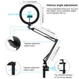 PULUZ 10.2 pollici 26 cm Luce curva ad anello + supporto da tavolo USB 3 moda...