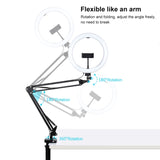 PULUZ 10.2 pollici 26 cm Luce curva ad anello + supporto da tavolo USB 3 moda...