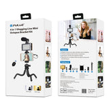 PULUZ 4 in 1 Vlogging Live Mini Octopus Staffa Kit + Luce da studio + Microfo...