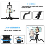 PULUZ 4 in 1 Vlogging Live Mini Octopus Staffa Kit + Luce da studio + Microfo...