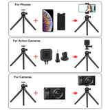 PULUZ 4 in 1 Vlogging Live Mini Octopus Staffa Kit + Luce da studio + Microfo...