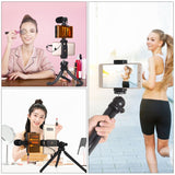 PULUZ 4 in 1 Vlogging Live Mini Octopus Staffa Kit + Luce da studio + Microfo...
