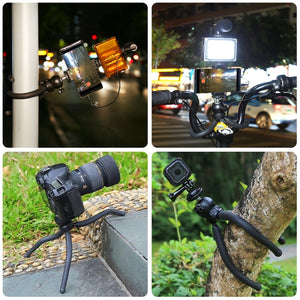 PULUZ 4 in 1 Vlogging Live Mini Octopus Staffa Kit + Luce da studio + Microfo...