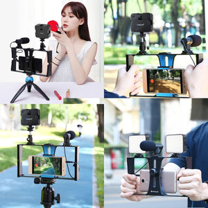 PULUZ 4-in-1-Vlogging-Live-Übertragungs-LED-Selfie-Fülllicht-Ausrüstungsset...