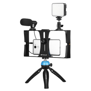 PULUZ 4-in-1-Vlogging-Live-Übertragungs-LED-Selfie-Fülllicht-Ausrüstungsset...