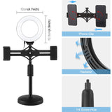 PULUZ 4,7 pollici 12 cm Anello luminoso orizzontale Doppio staffe per telefon...