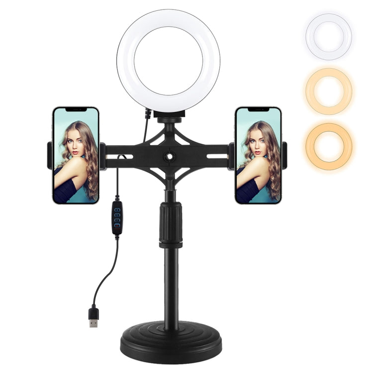 PULUZ 4,7 pollici 12 cm Anello luminoso orizzontale Doppio staffe per telefon...