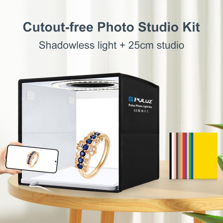 PULUZ 25 cm Anneau lumineux LED pliable et portable à IRC élevé pour...