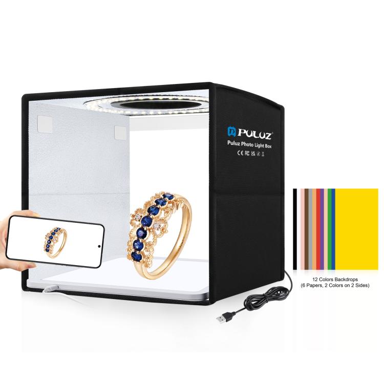PULUZ 25 cm Anneau lumineux LED pliable et portable à IRC élevé pour...