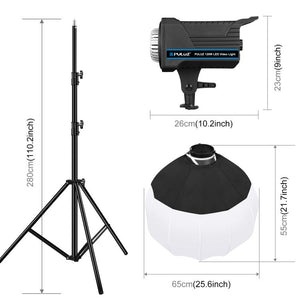PULUZ 220 V 150 W 3200 K-5600 K Studio-Videolicht + 2,8 m Lichtstativ + k...