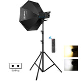 PULUZ 150W 3200K-5600K Kit luce stroboscopica per studio fotografico con rifl...