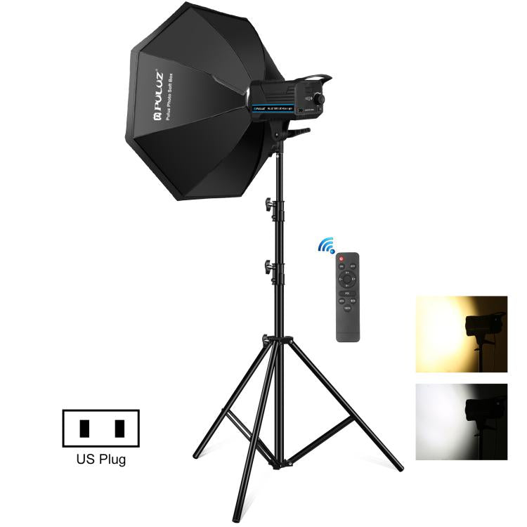 PULUZ 150W 3200K-5600K Kit luce stroboscopica per studio fotografico con rifl...