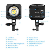 PULUZ 150W 3200K-5600K Kit luce stroboscopica per studio fotografico con rifl...
