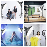 PULUZ 150W 3200K-5600K Kit luce stroboscopica per studio fotografico con rifl...