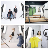 PULUZ 150W 3200K-5600K Kit luce stroboscopica per studio fotografico con rifl...