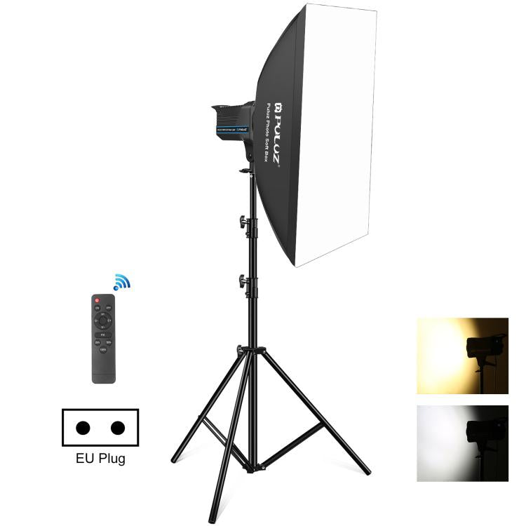 PULUZ 150W 3200K-5600K Kit luce stroboscopica per studio fotografico con rifl...