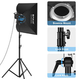PULUZ 150W 3200K-5600K Kit luce stroboscopica per studio fotografico con rifl...