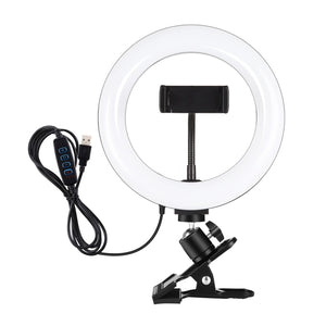 PULUZ 7,9 pollici 20 cm Anello Selfie Luce + Clip per monitor 3 modalità USB ...
