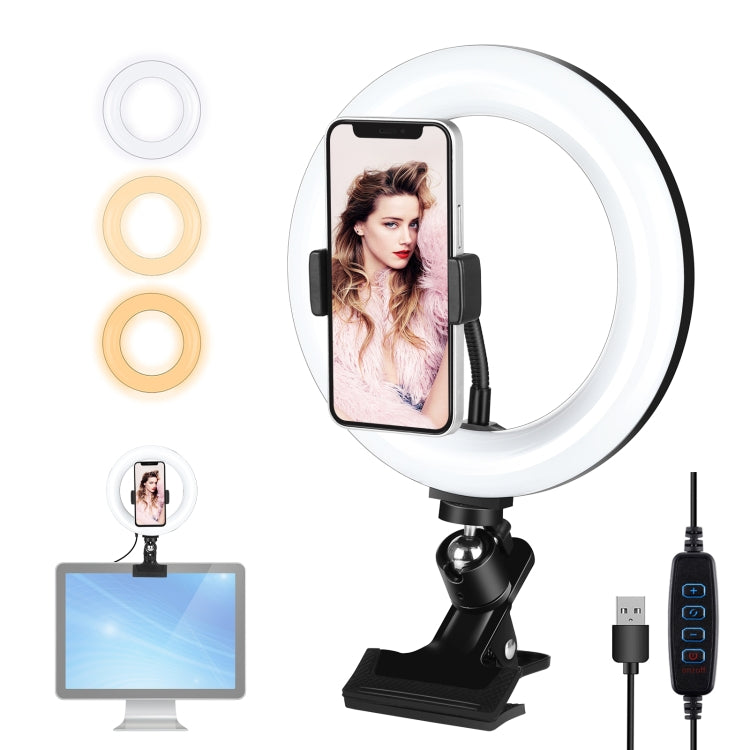 PULUZ 7,9 pollici 20 cm Anello Selfie Luce + Clip per monitor 3 modalità USB ...