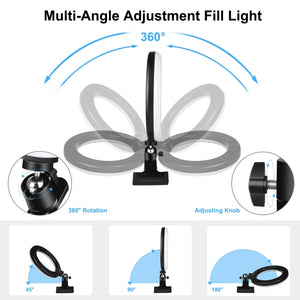PULUZ 7,9 pollici 20 cm Anello Selfie Luce + Clip per monitor 3 modalità USB ...