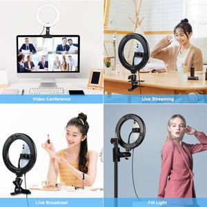 PULUZ 7,9 pollici 20 cm Anello Selfie Luce + Clip per monitor 3 modalità USB ...