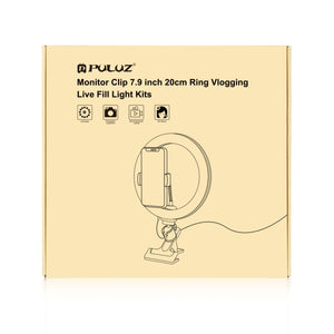 PULUZ 7,9 pollici 20 cm Anello Selfie Luce + Clip per monitor 3 modalità USB ...