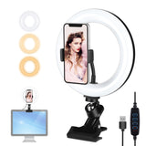 PULUZ 7,9 pollici 20 cm Anello Selfie Luce + Clip per monitor 3 modalità USB ...