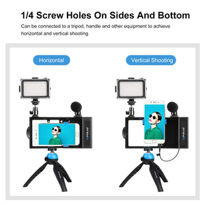 PULUZ 4-in-1 Bluetooth Tragbares Vlogging Live-Übertragung LED-Selfie ...