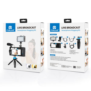 PULUZ 4-in-1 Bluetooth Tragbares Vlogging Live-Übertragung LED-Selfie ...