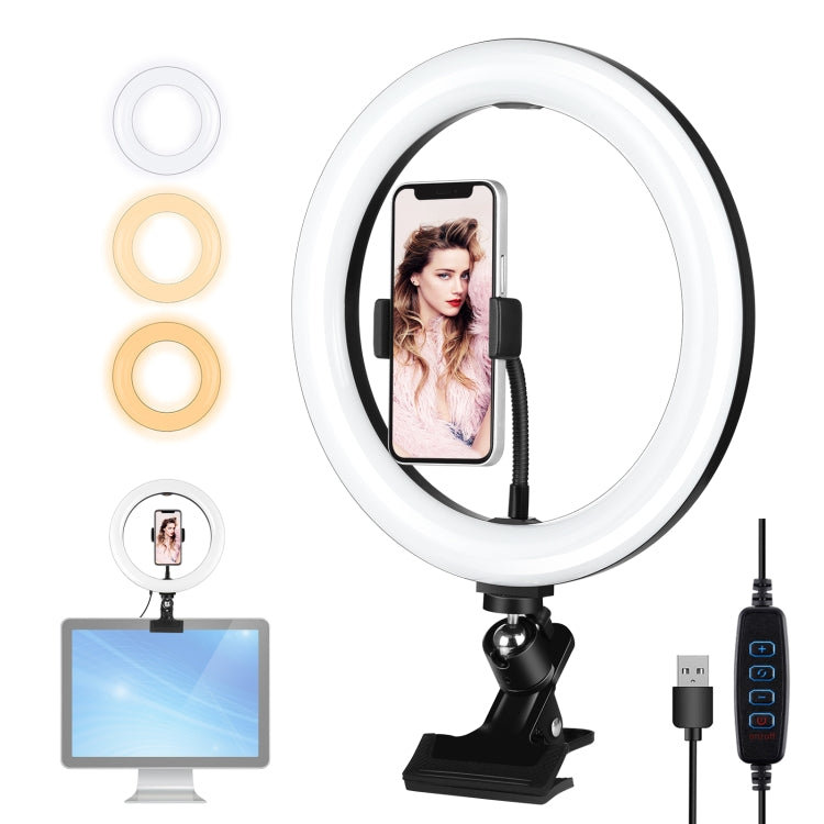 PULUZ 10.2 pollici 26 cm Anello luminoso + Clip per monitor USB 3 modalità Di...