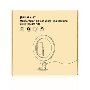 PULUZ 10.2 pollici 26 cm Anello luminoso + Clip per monitor USB 3 modalità Di...