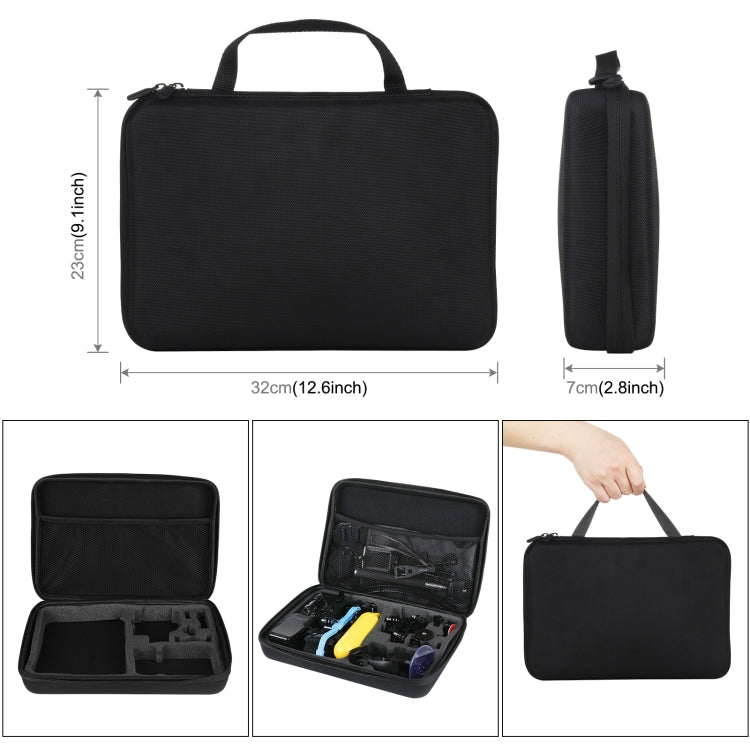PULUZ 50 in 1 Kit di Accessori Ultimate Combo per GoPro, DJI Osmo Action, Insta360 – Custodia EVA, Supporti, Fascia Toracica, Monopiede e molto altro