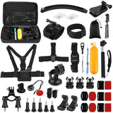PULUZ 50 in 1 Kit di Accessori Ultimate Combo per GoPro, DJI Osmo Action, Insta360 – Custodia EVA, Supporti, Fascia Toracica, Monopiede e molto altro