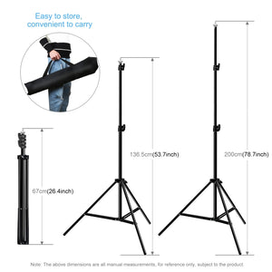 PULUZ 2x2m Fotostudio-Hintergrund-Ständer, Hintergrund-Halterungs-Kit, Querstange ...