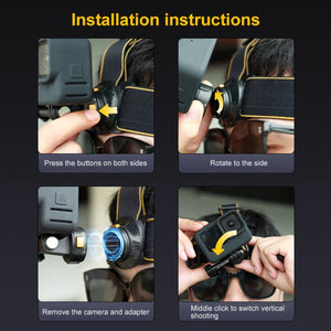 Cintura per Imbracatura con Cinghia per la Testa Magnetica a Sgancio Rapido PULUZ - Supporto per Riprese POV per GoPro, DJI Osmo, Insta360