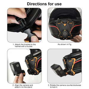 Magnetische Kinnriemenhalterung für Motorradhelme mit Schnellverschluss – Kompatibel mit GoPro, DJI Osmo, Insta360