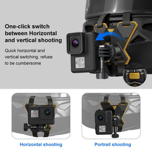 Magnetische Kinnriemenhalterung für Motorradhelme mit Schnellverschluss – Kompatibel mit GoPro, DJI Osmo, Insta360