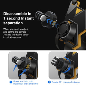 Magnetische Kinnriemenhalterung für Motorradhelme mit Schnellverschluss – Kompatibel mit GoPro, DJI Osmo, Insta360