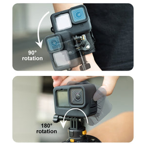 Cintura da Polso Magnetica a Sgancio Rapido PULUZ - Supporto per Action Camera con Rotazione e Installazione Facile per GoPro, DJI Osmo, Insta360