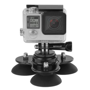 PULUZ Dreieckige Saugnapfhalterung mit Schraube für GoPro Hero11 Black / HERO10...