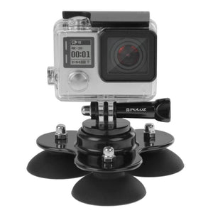 PULUZ Dreieckige Saugnapfhalterung mit Schraube für GoPro Hero11 Black / HERO10...