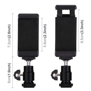 PULUZ Testa per treppiede Hot Shoe da 1/4 di pollice + Morsetto per treppiede...