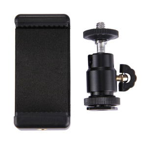 PULUZ Testa per treppiede Hot Shoe da 1/4 di pollice + Morsetto per treppiede...