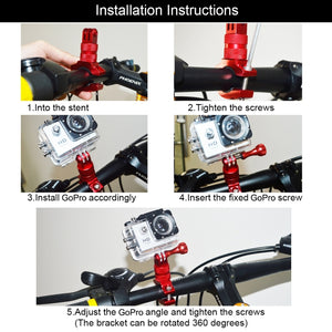 PULUZ Aluminium-Fahrradlenker-Adapterhalterung mit drehbarem ...